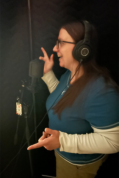 Stefanie Working on Voiceovers
